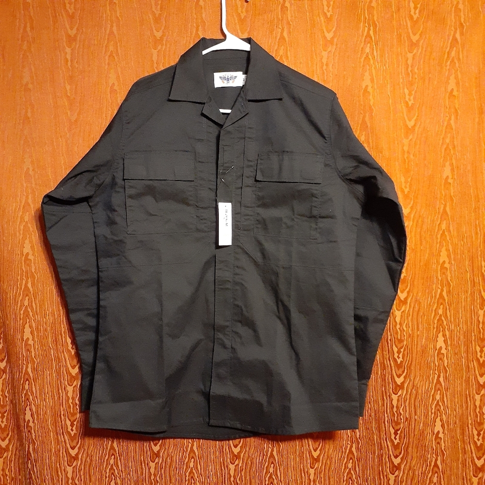 FIRST CLASS BDU BLACK BUTTON DOWN CASUAL MEN'S SHIRT SIZE M 15-15 1/2 NWT